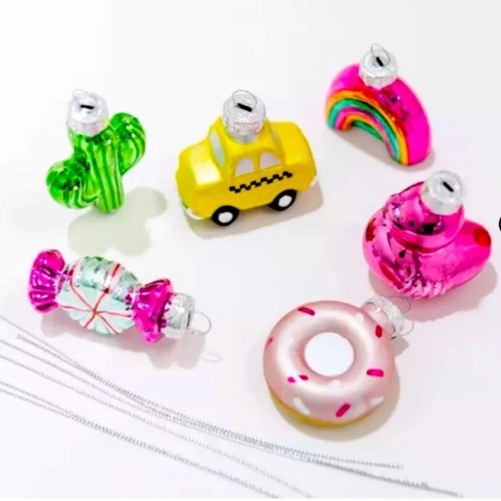 3 for $15 SALE Target Bullseye Set of 6 Mini Glass Holiday Ornaments, New in Box